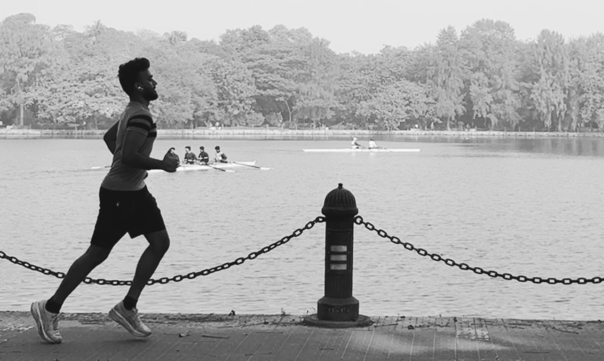 Anuj running a marathon